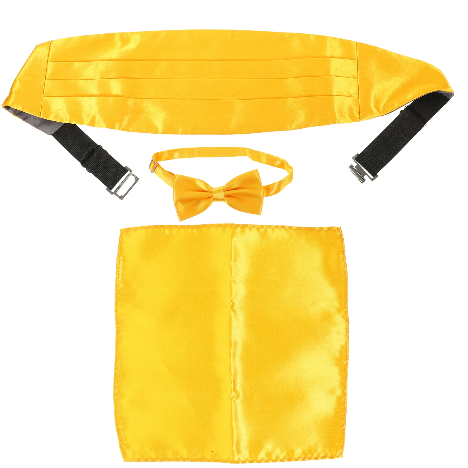 

1 Set Men'S Cummerbund Bow Tie Handkerchief Set Wedding Party Tuxedo Costume Accessories Bowtie Pocket Stain Kit For Formal
