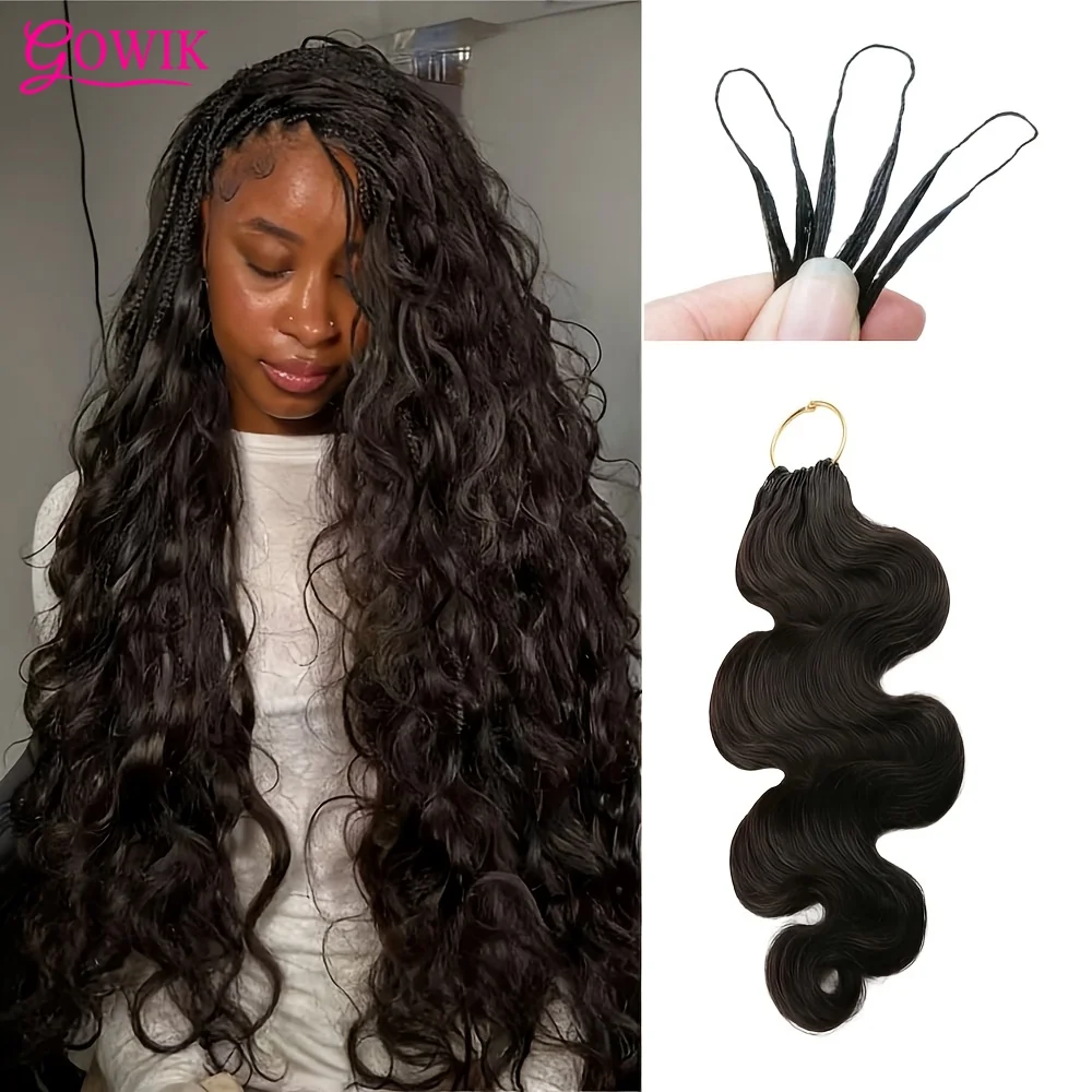Body Wave Pre Separated Crochet Human Hair Extensions Brazilian Hair for Boho Braiding Knotless Feather Braids Natural Color for Black Women