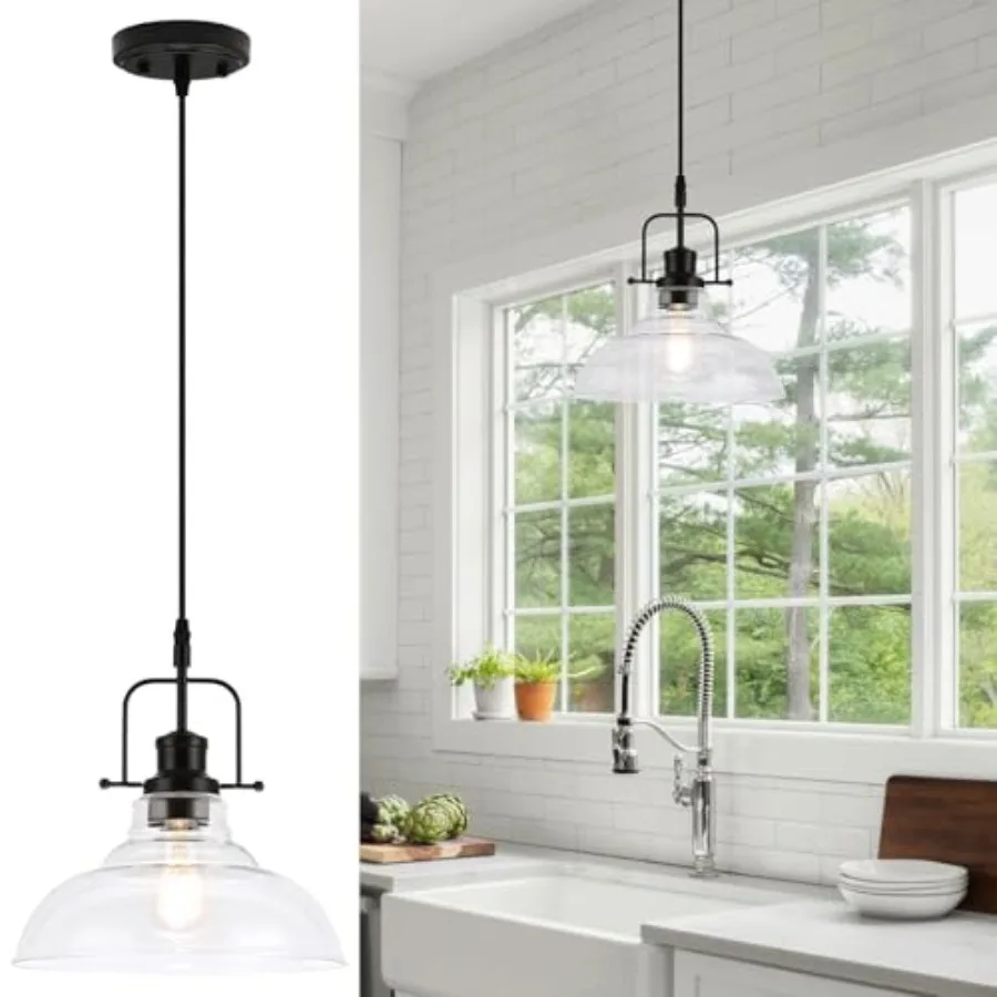 

Farmhouse Pendant Lights Kitchen Island Lighting Black Pendant Light Over The Sink Vintage Clear Glass Pendant Light Industrial