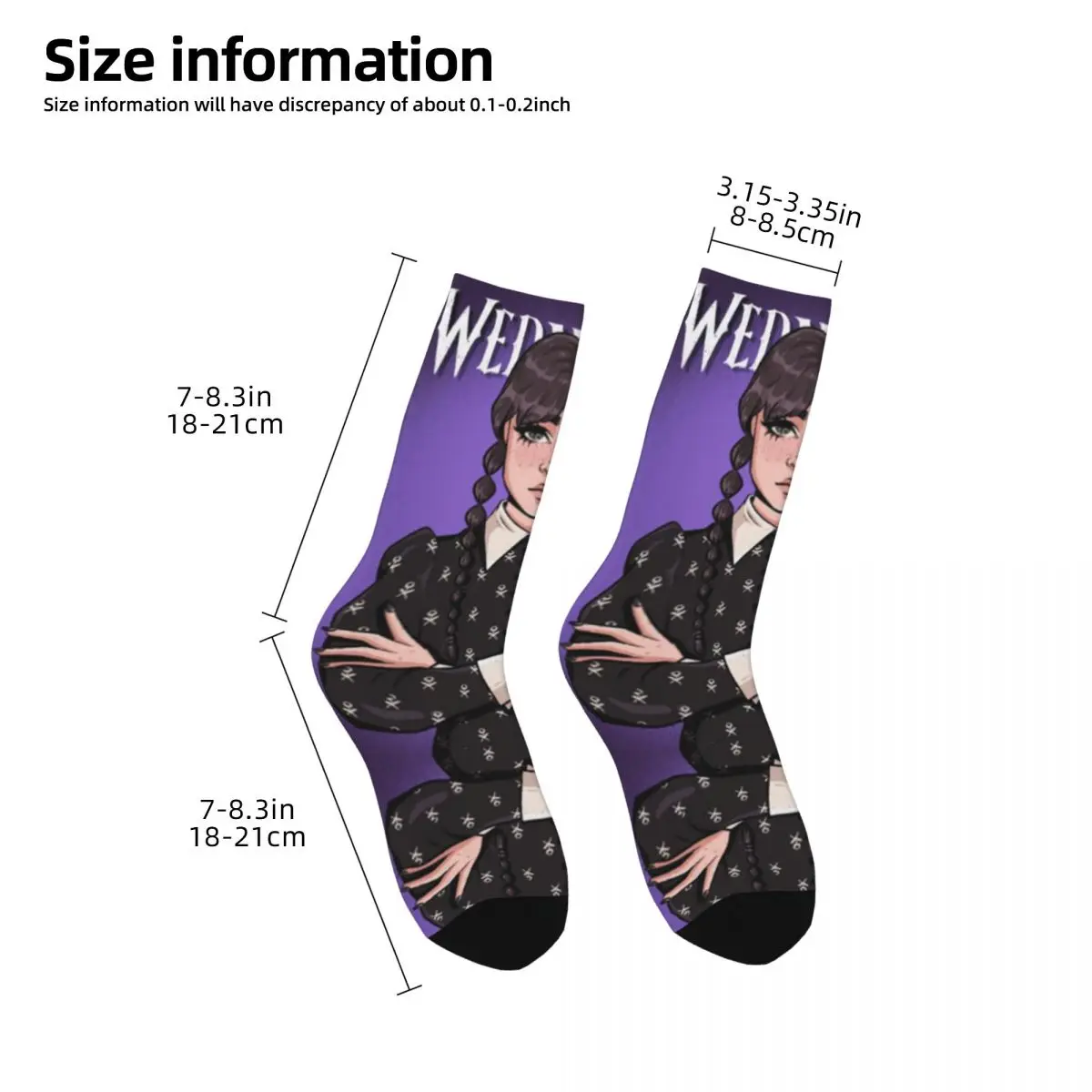 Wednesday Adams Unisex Socks Outdoor 3D Print Happy Socks Street Style Crazy Sock