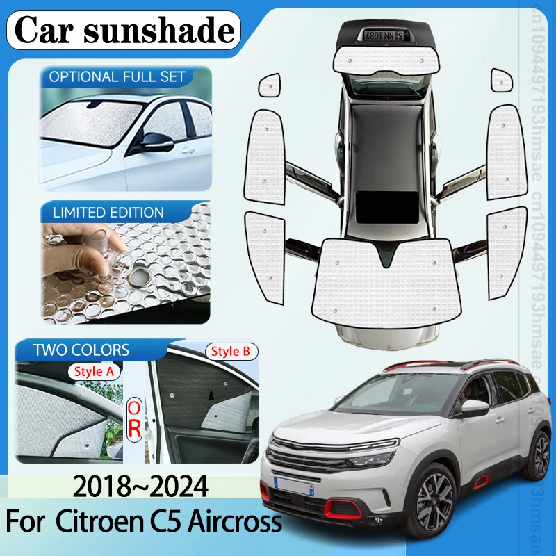 

For Citroen C5 Aircross 2020 2018~2024 Full Coverage Sun Shade Sun Visor Car Sunshades Anti-UV Privacy Blocks Visors Accessories