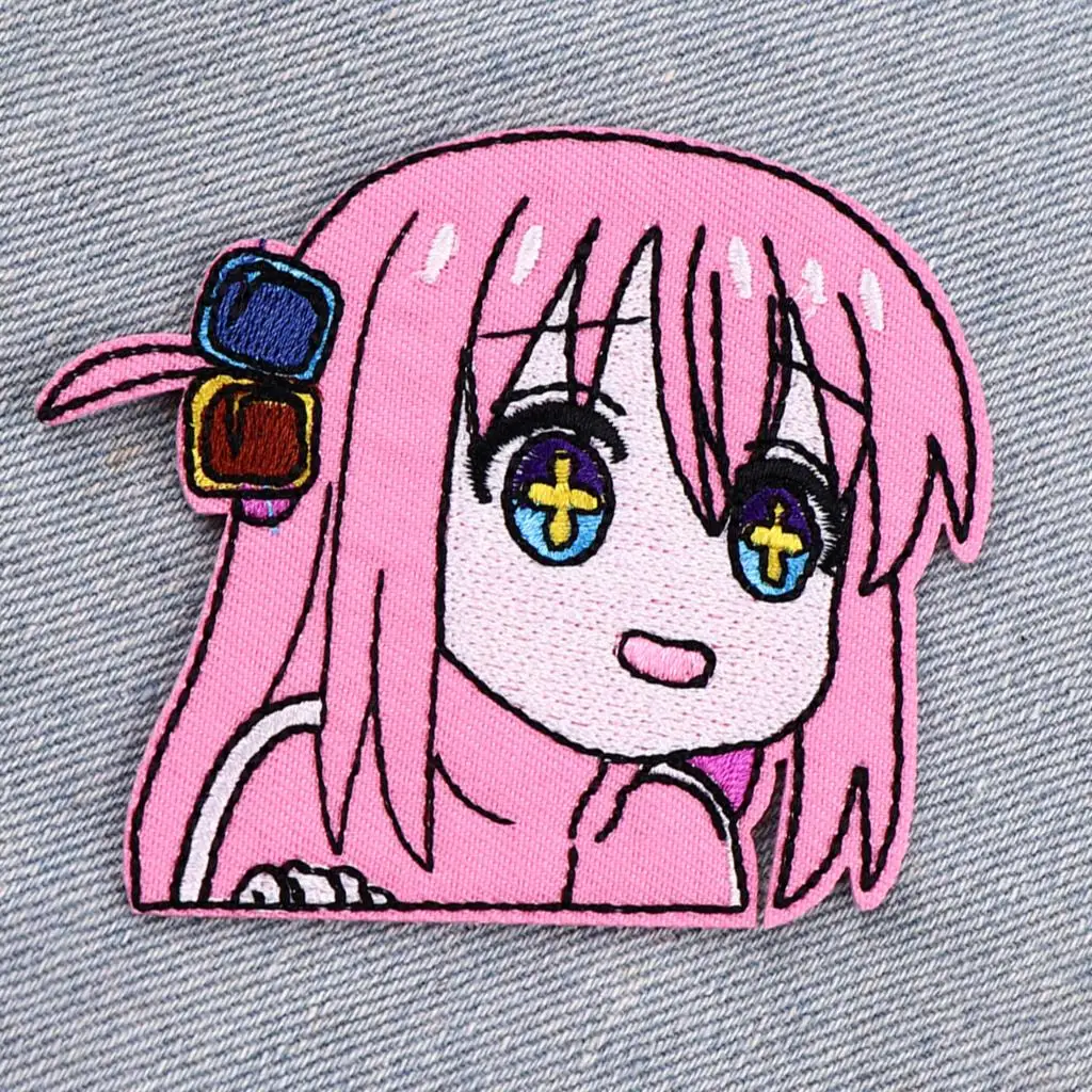 

Anime Girl Manga Badges DIY Patch for Clothes Hat Bag Cartoon Embroidered Sewing Applique Fabric Apparel Accessories