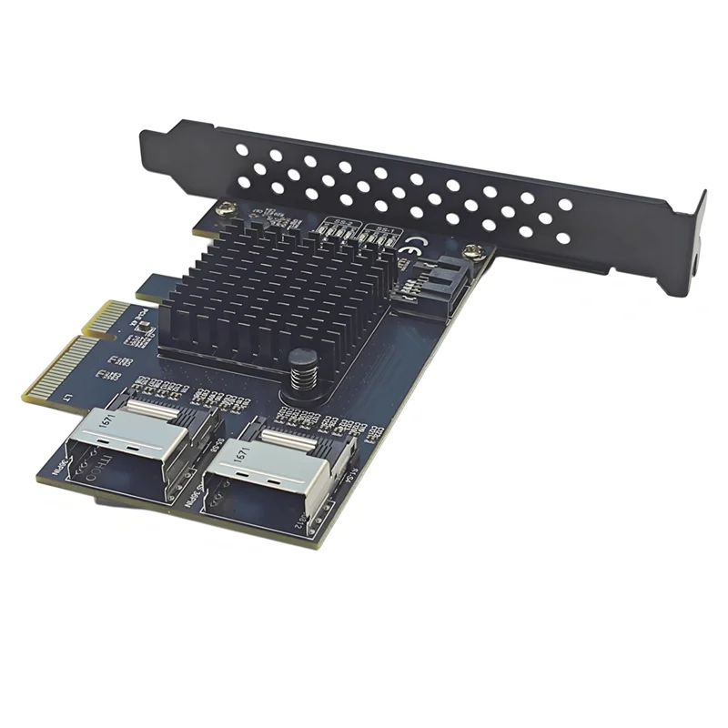 

Ingenious-Expansion Card 2-Port MINISAS SFF-8087+ SATA To 9-Port SATA 3.0 Hard Drive 6G PCI-E 1X 3.0(1X, 4X, 8X, 16X Slots)