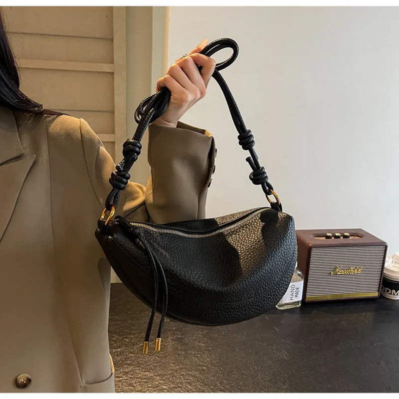 

Fashion Lichee Pattern Cloud Dumpling Bags Half Moon Shoulder Bags for Women Designer Handbags and Purses Crossbody Bag Tote Ne
