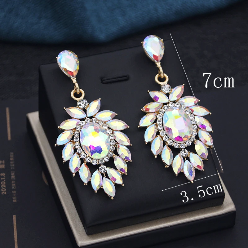 Colorful Hanging Earrings for Women Fashion 2024 Collection AB Purple Green Dangle Earring Jewelry Gifts