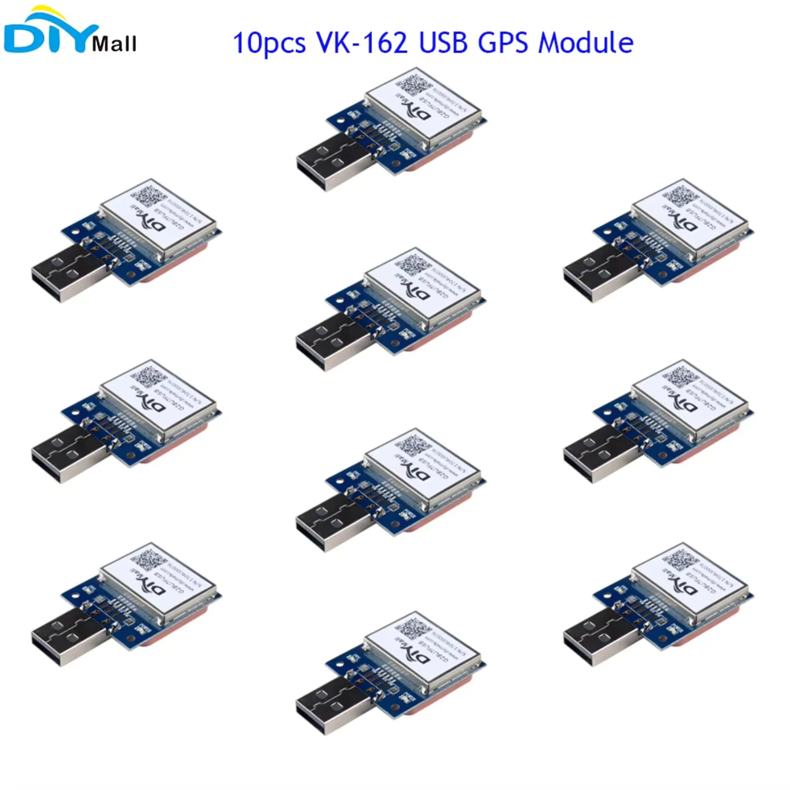10pcs DIYmall VK-162 USB GPS Module GMOUSE Navigation Support Google Earth 7th Chip Work with Windows