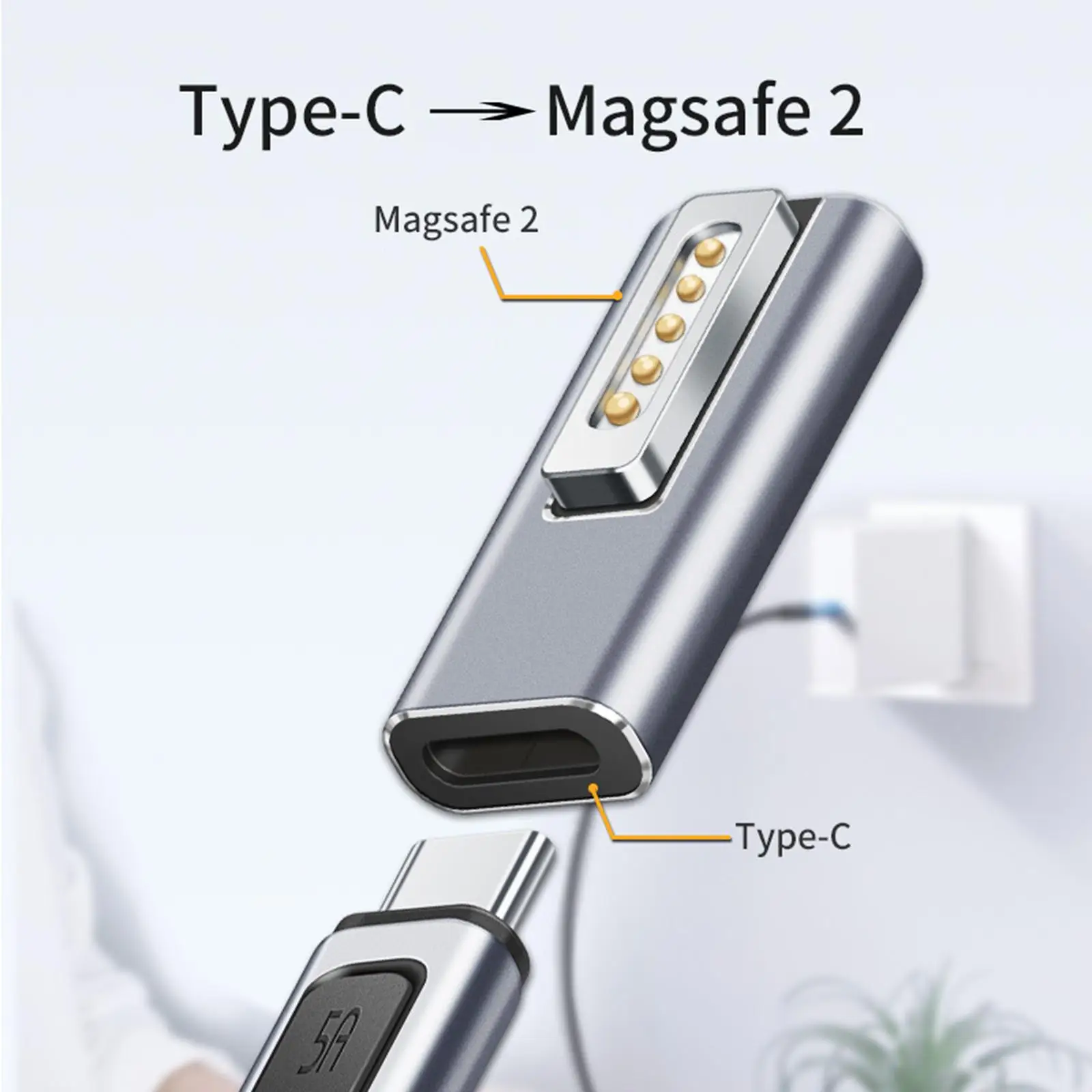 

DC5521 to Magsaf1 Connector for MacBook Air/Pro High Quality Fast Charging PD 100W T-Head USB C PD Converter Magsaf2 Connector