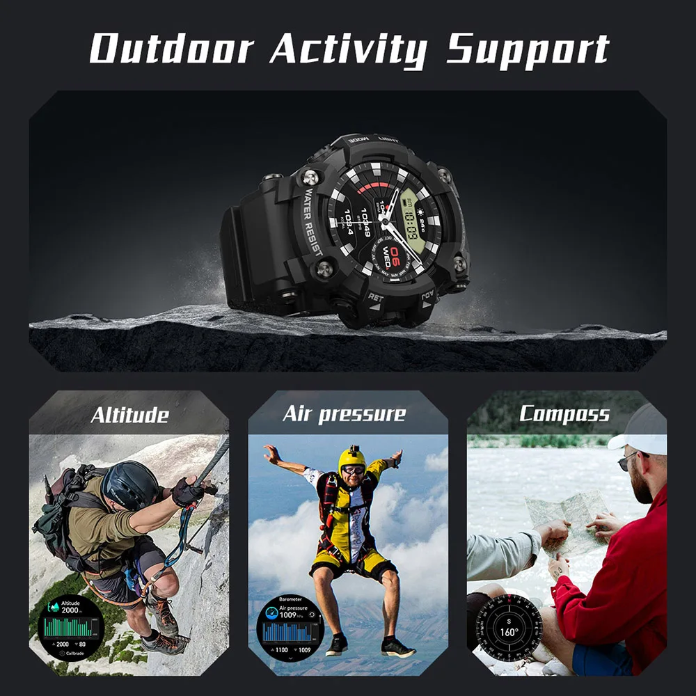 2024 T6plus Smart Watch IP68 Waterproof Original Design Sports Watch With Compass And Altitude Barometer LED Flashlight Call