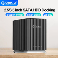 ORICO HDD Chassis 2.5/3.5 Inch Hard Drive Enclosure 2/5 Bay Type-C Hard Drive Slots SATA USB3.0 Hard Disk Arraywith Cooling Fan