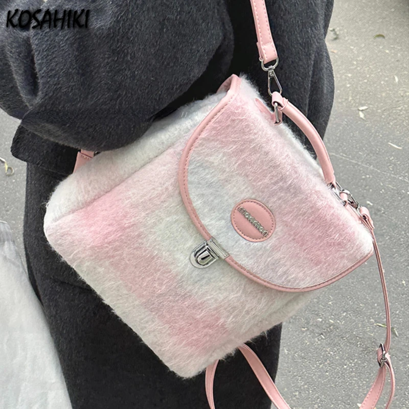 

Contrast Color Sweet Preppy Girls Backpack Students Y2k Aesthetic Women Kawaii Schoolbags Fashion Casual Chic Backpacks Trendy