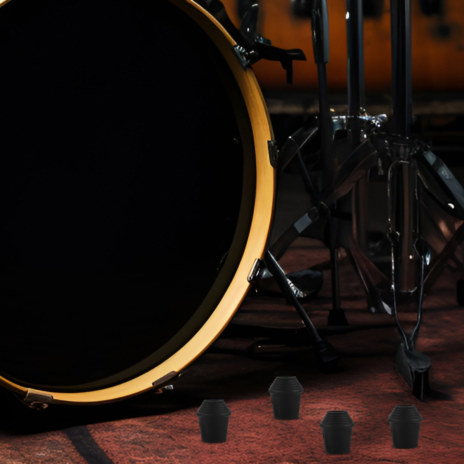 

4 Pcs Bass Drum Kicks Hardware Leg Bracket Mount Base Legs Kit Part Anchor Feet Nuts