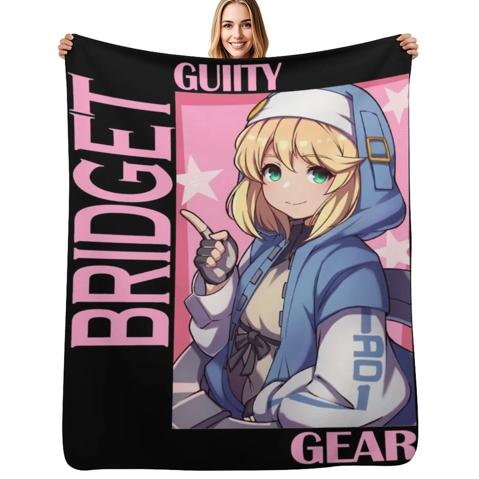 Guilty Gear Bridget Throw Blanket Compact Warm Blanket for Car Road Trip