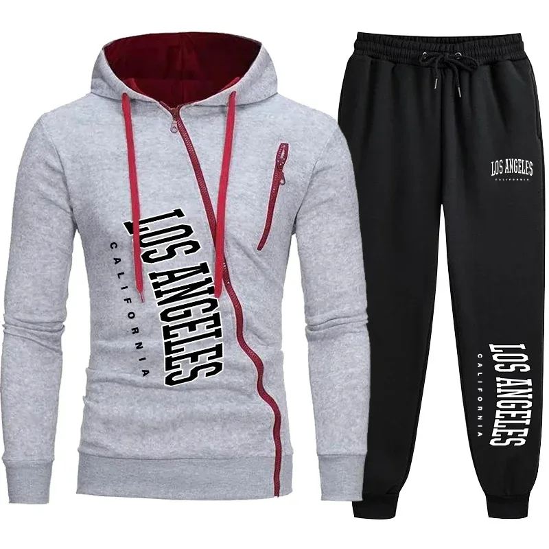 

Winter men's sportswear 2-piece hoodie + pants sports suit men's sweater zipper hoodie men's clothing suit sportswear size S-4XL