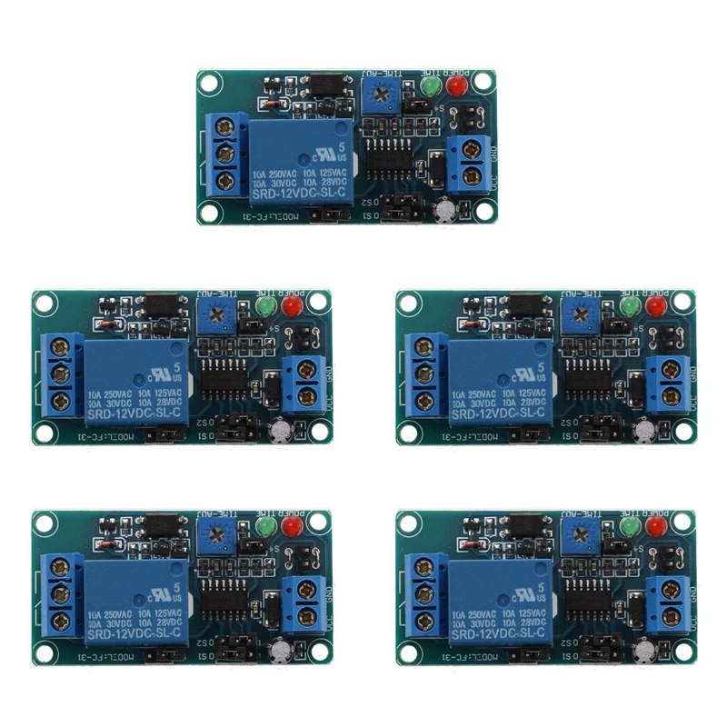 Temporizador NC N15R-5X SRD-12VDC-SL-C com controle de temporização de 12V DC