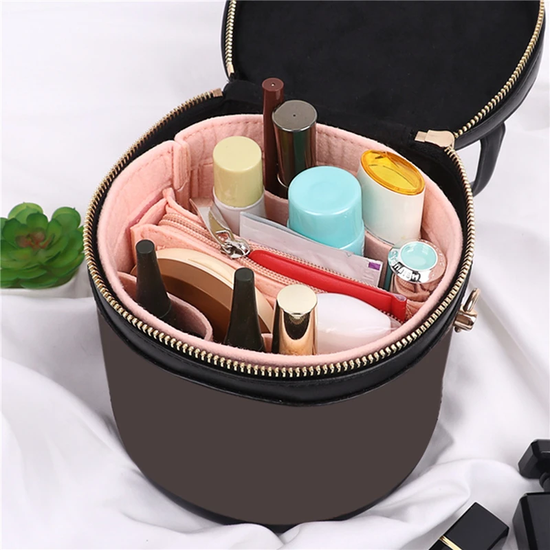 Ladies Cosmetic Bag Insert Bag Organizer for Makeup Handbag Organizer Felt Liner Purse Portable Cosmetic Bags For Women Girls