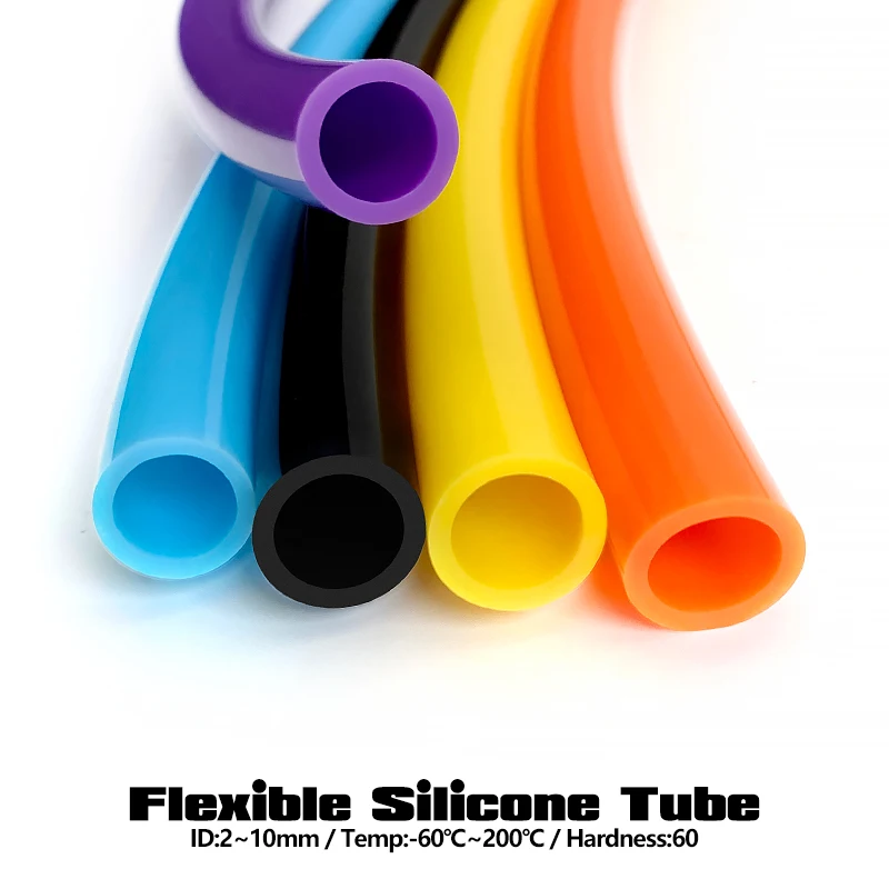 3M Silicone Tube ID 2mm 3 4 5 6 8 10 12mm Food Grade Transparent Drink Pipe Silicone Water Tubing Colorful Rubber Hose 15 Sizes