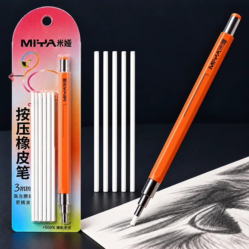 12PCS Retractable Eraser Pen Set, 2 Eraser Pens, 10 Round Tip Refills, for Painting, Sketching, for Artists, Adults & Hobbyists