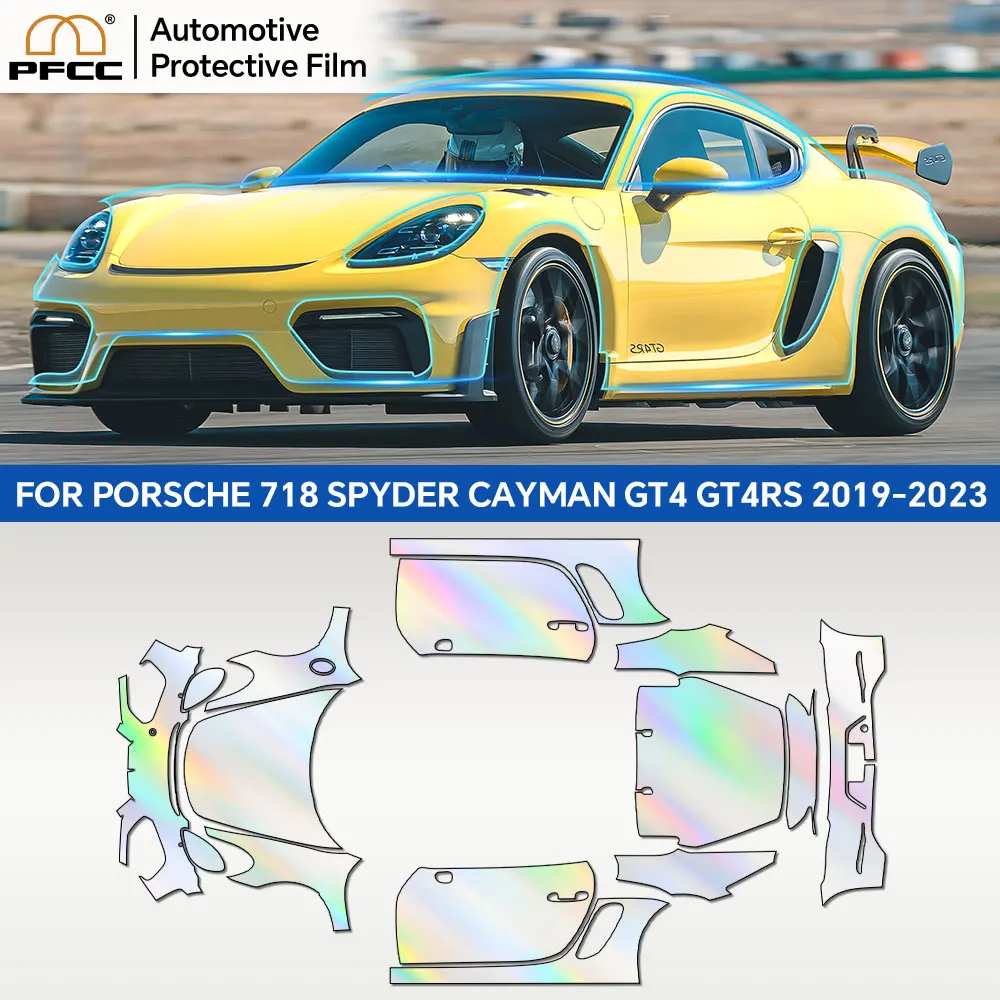 PPF for Porsche 718 Spyder Cayman GT4 GT4RS 2019-2023 Pre Cut Paint Protection Film Clear Kit Bra 8.5mil Invisible TPU