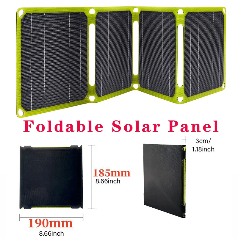 21W 40W Portable Folding ETFE Solar Panel 5V 9V 12V USB Fast Battery Charger for Mobile Phone Travel Outdoor Camping PV Plate