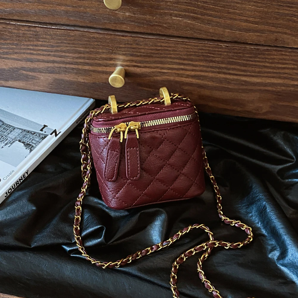 

Mini Small Bag For Women 2025 Spring/Summer New Trendy Ins High-end Diamond Grid Chain Bag Versatile Fashion Crossbody Bag