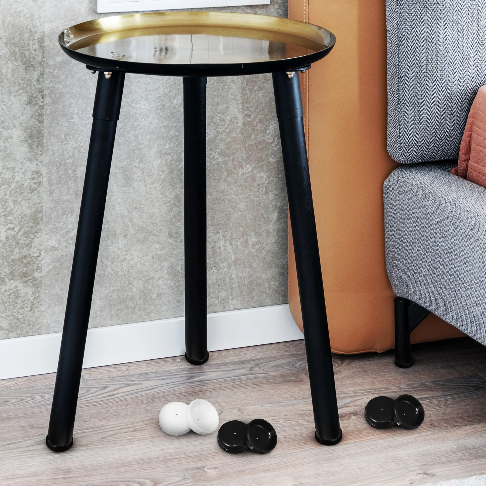 

48pcs Furniture Leg Pads Round Glide Caps Floor Protection Heavy Duty Sliders Quiet Movement For Carpet Hardwood Floors