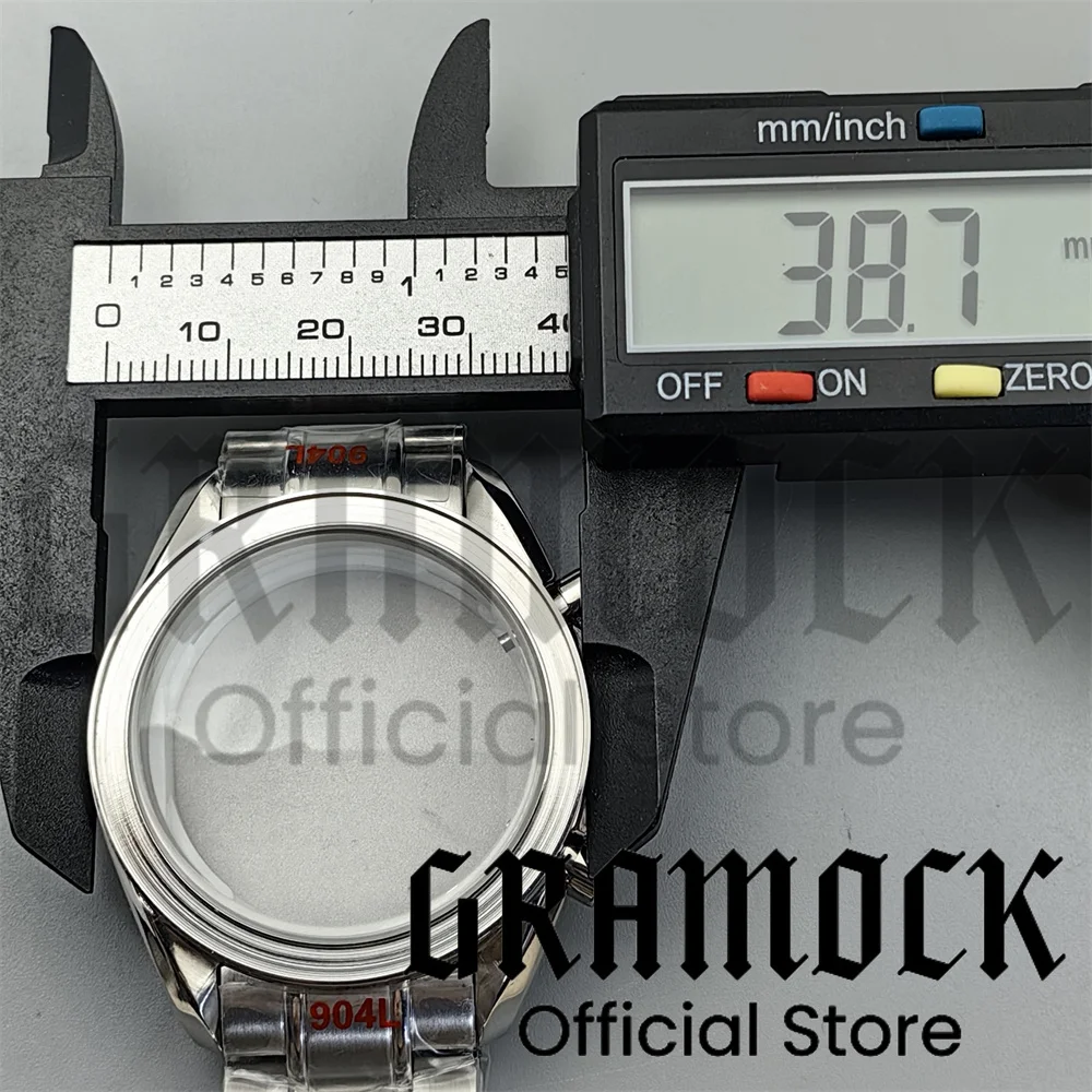 GRAMOCK 40 mm Vintage-Titan-Quarzuhrengehäuse, mehrfarbige Lünette, Mineralglas, passend für VK63 VK64 Uhrwerk, Herrenuhr-Zubehör