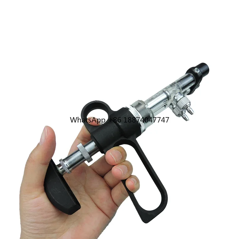 

Veterinary Double Barrel 0.1- 1ml Continuous Syringe Gun Poultry Chicken Vaccine Injection Pump