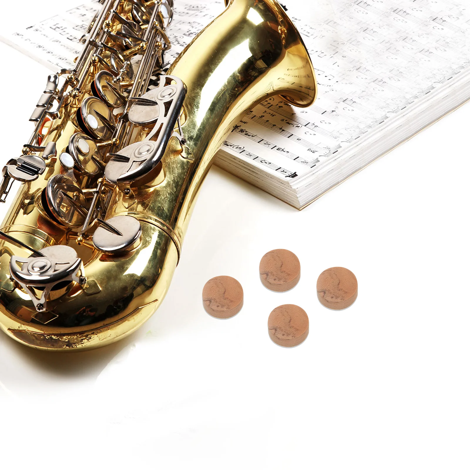 

10pcs Saxophone Cork Key Pads 10mm Diameter Noise Reduction Musical Instrument Mounting Compatible Various Brands Long Lasting