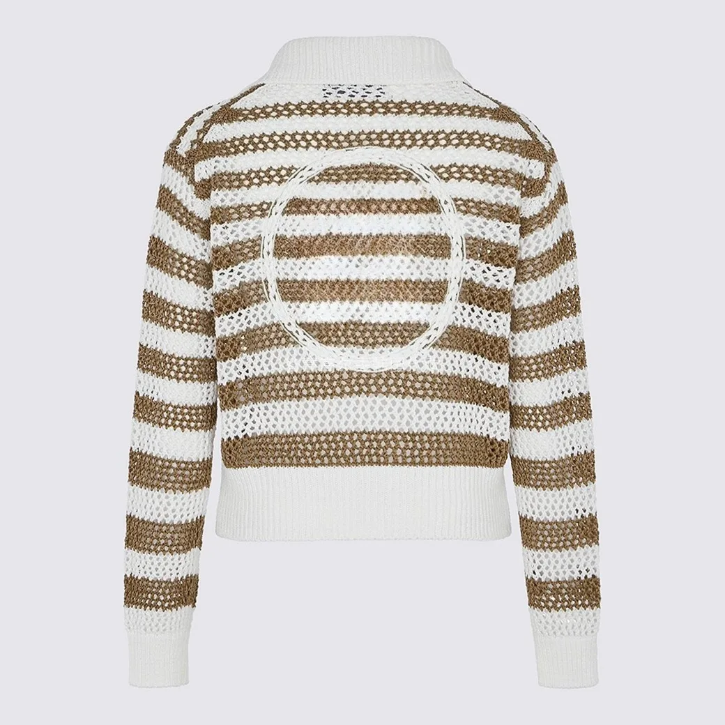 Women's Golf Jacket 2026 Summer New Original Korean Striped Mesh Breathable Collar Sun Protection Knitted Lightweight Polyester - view 4