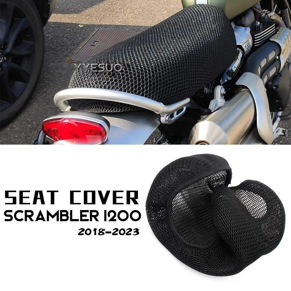 

for Scrambler 1200 Motorcycle Air Flow Seat Cover Scrambler1200 Accessories 3D Mesh Seat Protection Cushion Scrambler1200 parts