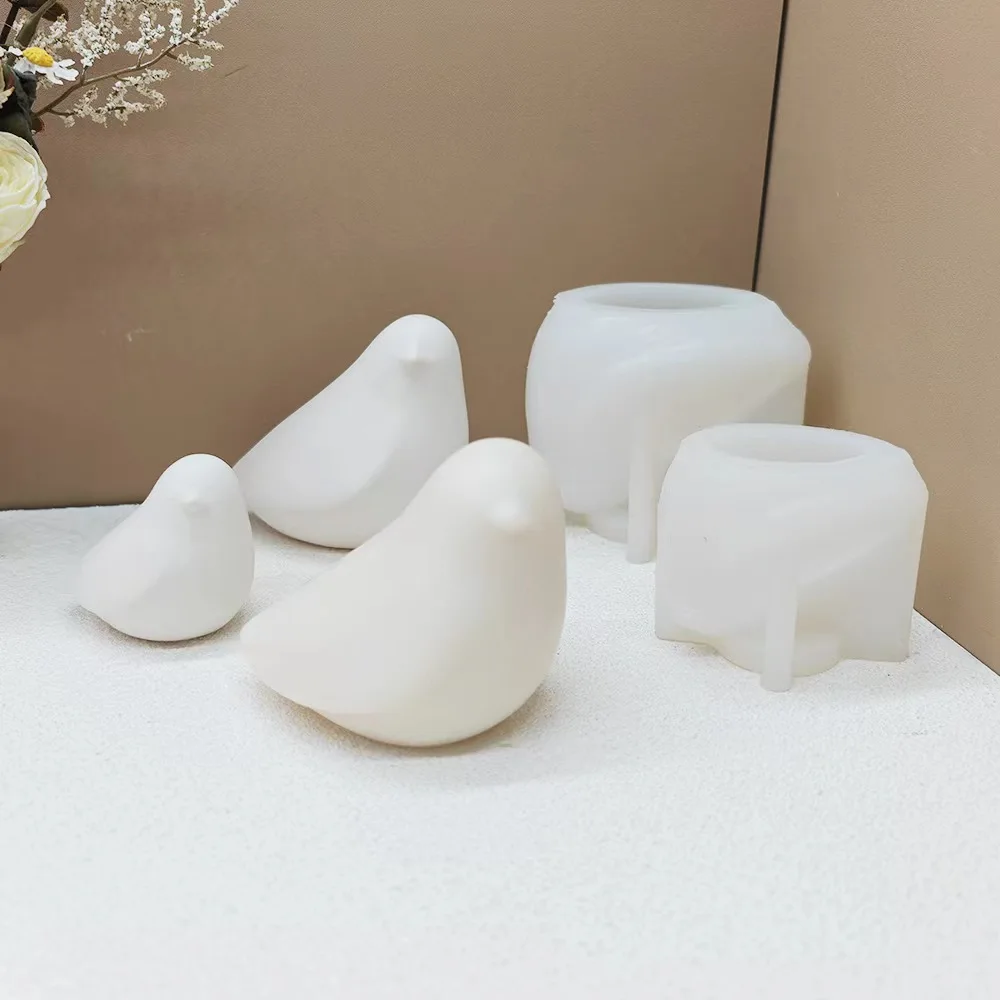 Bird Candle Silicone Mold DIY Epoxy Resin Pouring Cement Gypsum Aromatherapy Mold Home Gardening Decorative Crafts Ornaments