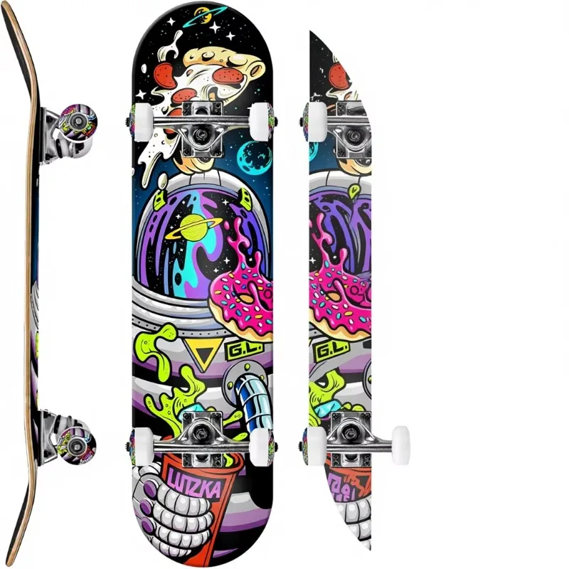 Deluxe Series Double Rocker Maple Full Skateboard for Beginners, Children, Teens and Adults
