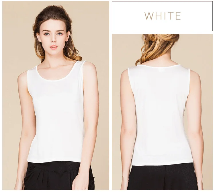 SuyaDream Women Tanks Knitted Real Silk Solid Vest O Neck Sleeveless Basic T Shirt 2025 Spring Summer Tops