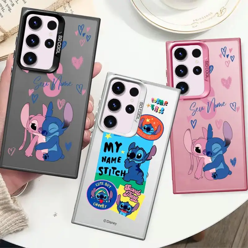 phone case for Samsung Galaxy s23 fe s20 s21 s24 ultra 20 s22 plus s24fe fundas hard shell couvres Disney Stitch Angie Cool Art