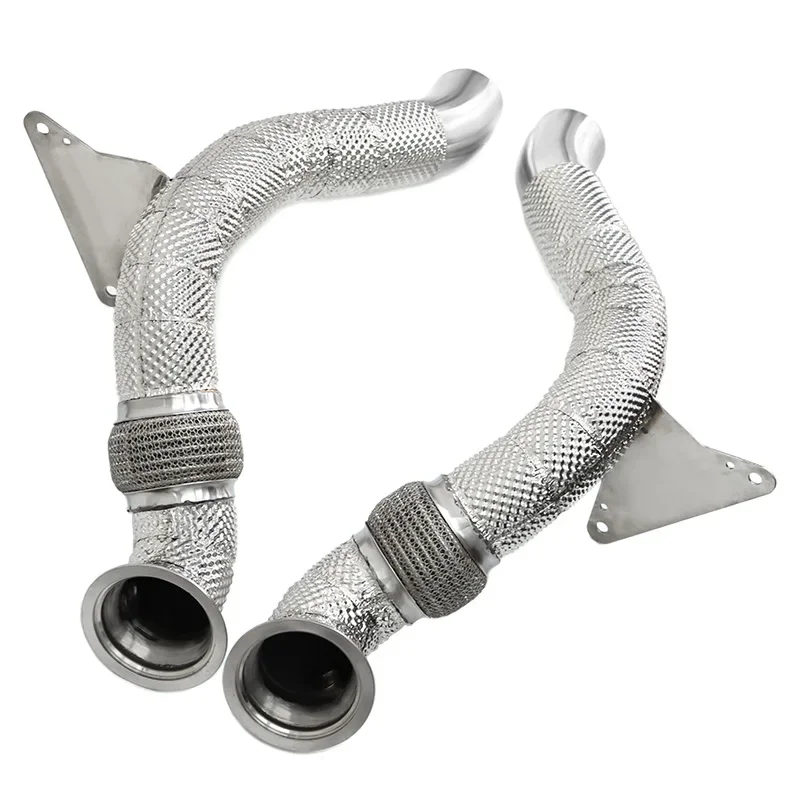 

Car Stainless Steel Heatshield Exhaust Pipe Downpipe For 2015-2019 Ferrari 488 3.9T V8 Exhaust Downpipe