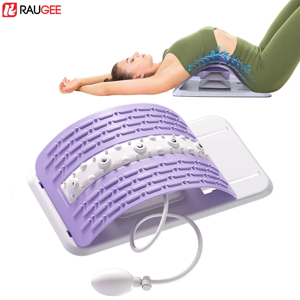 

Back Stretcher Height Adjustable Lumbar Stretcher Device Massager Waist Neck Fitness Lumbar Cervical Spine Support Massager