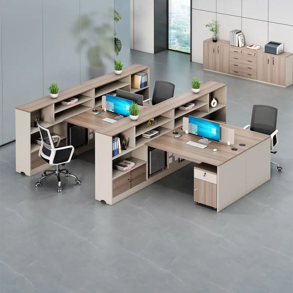 Modern Design Executive Office Desk, China Factory Apartment Desk with Curved Beautiful Appearance 6