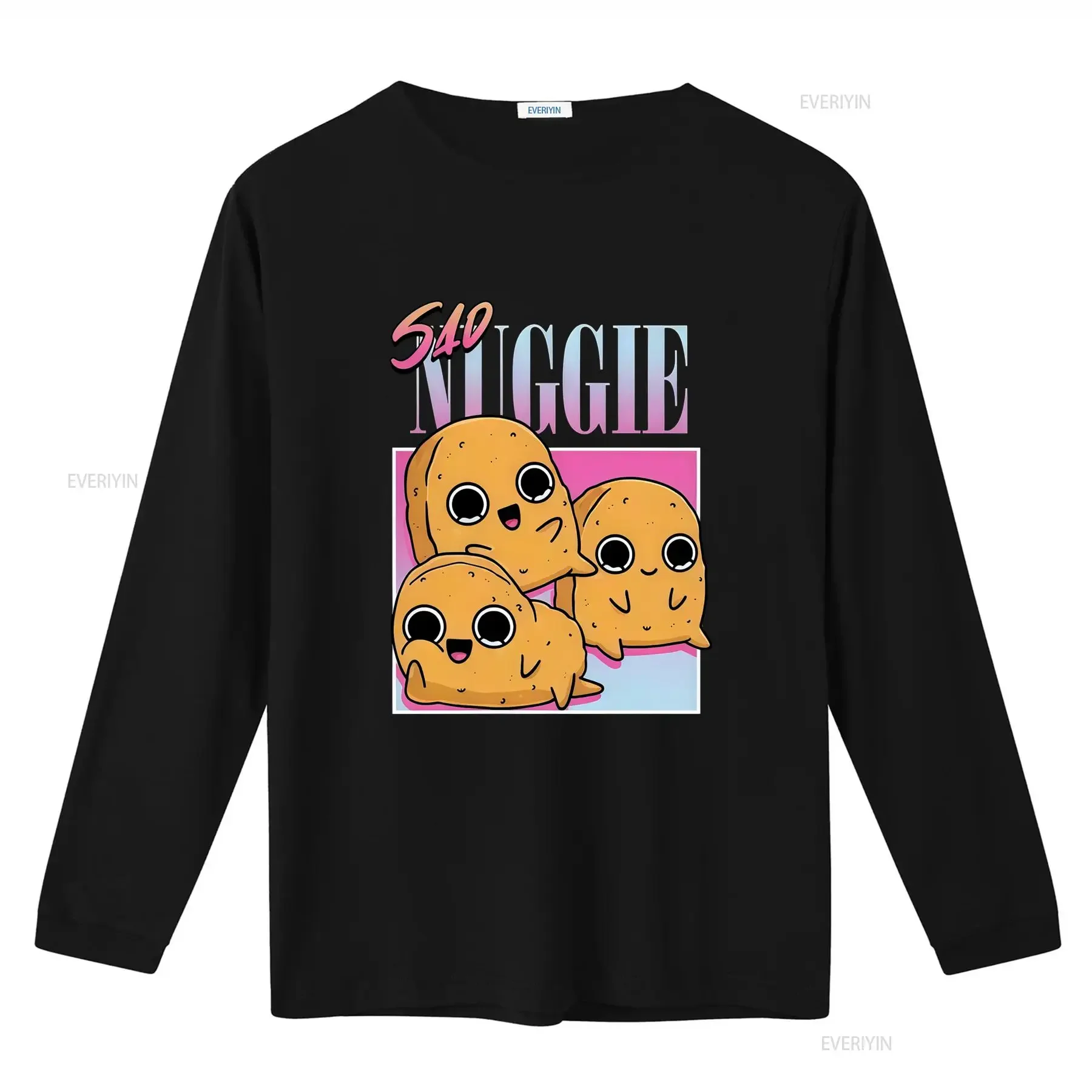 Officially Licensed Sad Nuggie Miami Style Men's T shirt Cute Cartoon Nuggets Print Fashion vintage Washed Comfortable Unisex