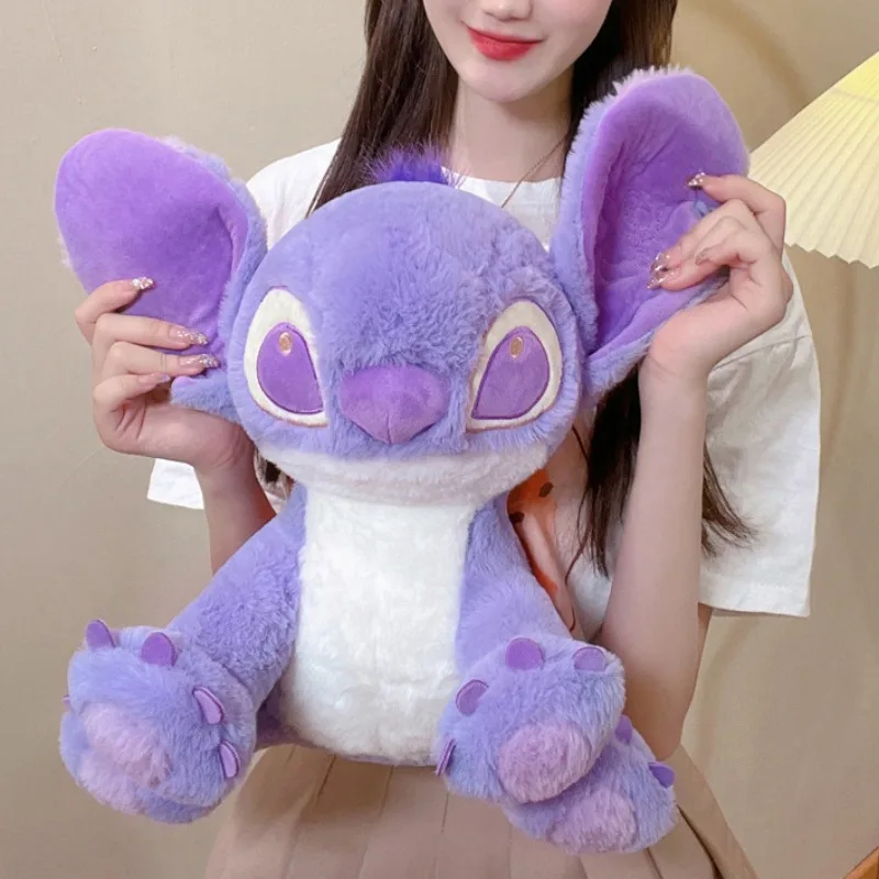 45cm Disney Anime Cartoon Kawaii Purple Stitch Star Baby Plush Doll Girl Large Toy Birthday Gift Girlfriend Valentine's Day Gift