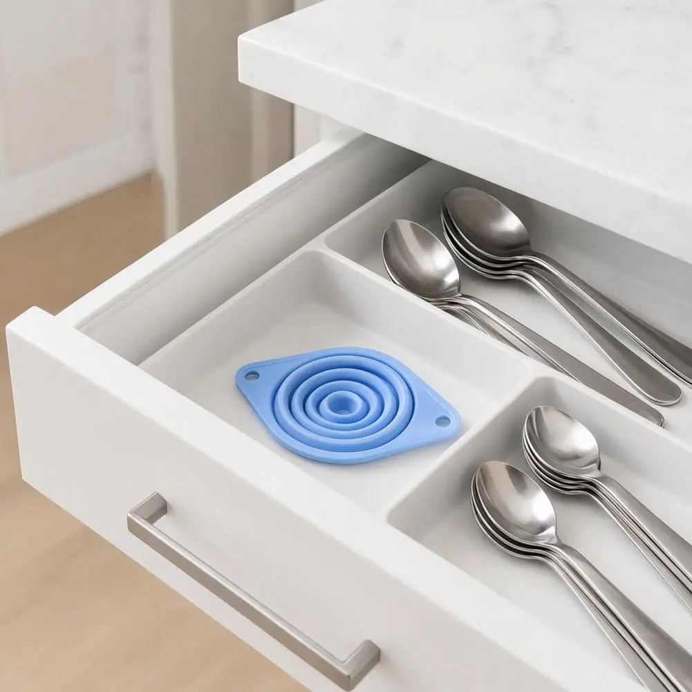 Compact Storage Funnels Silicone Collapsible Funnel Set Mini Wide Mouth Kitchen Funnels for Bottles Space-saving Food Grade