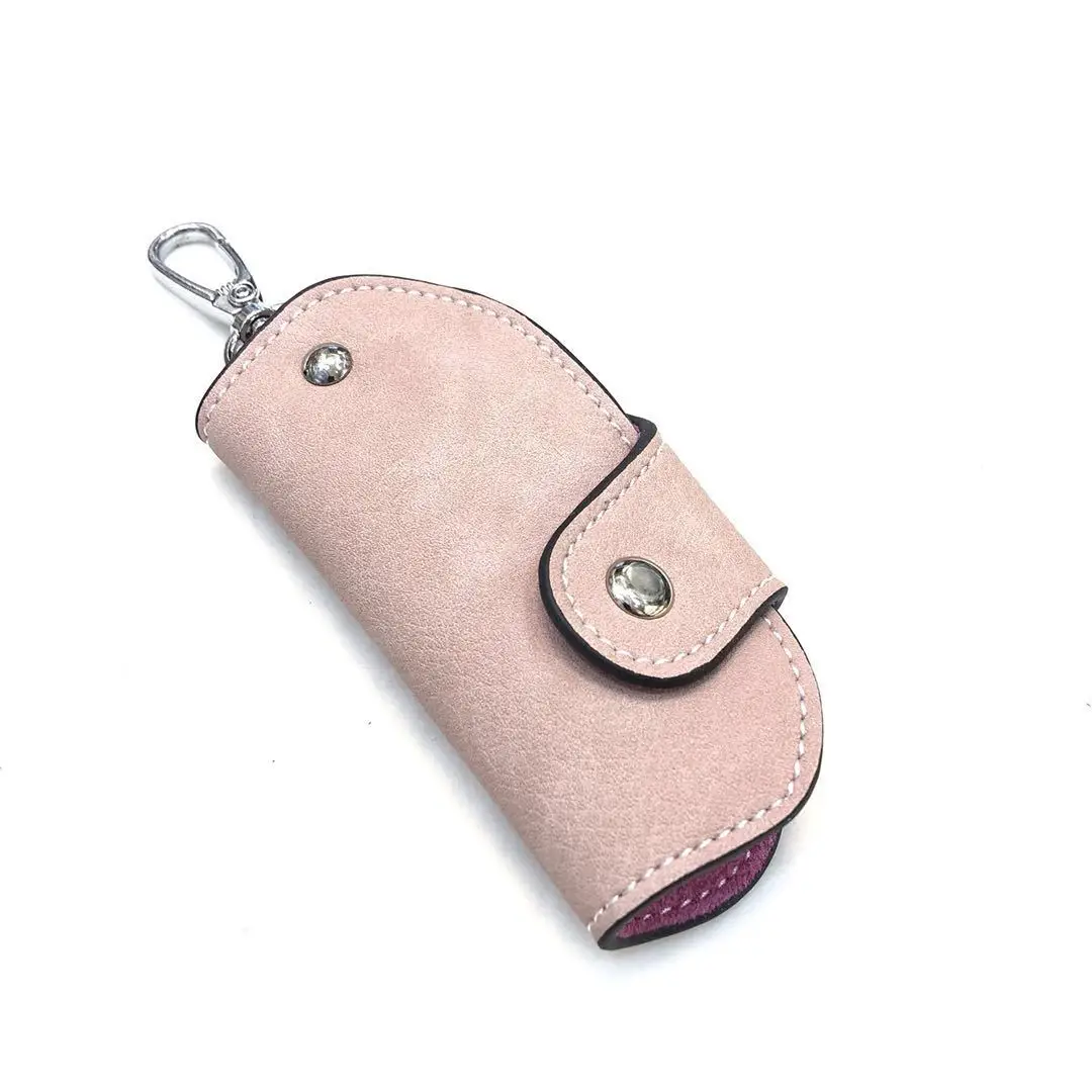 Nieuwe Lederen Sleutelhanger Portemonnee Vrouwen Mannen Effen Kleur Autosleutel Houder Organizer Pouch Mini Huishoudster Key Case Sleutelhanger Tassen