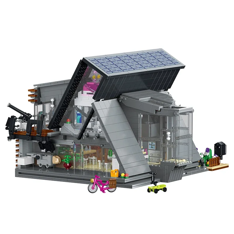 3832 pçs a casa lambda blocos de construção moc cidade vista rua villa ramada tijolos construção modulares brinquedos para adultos crianças presentes