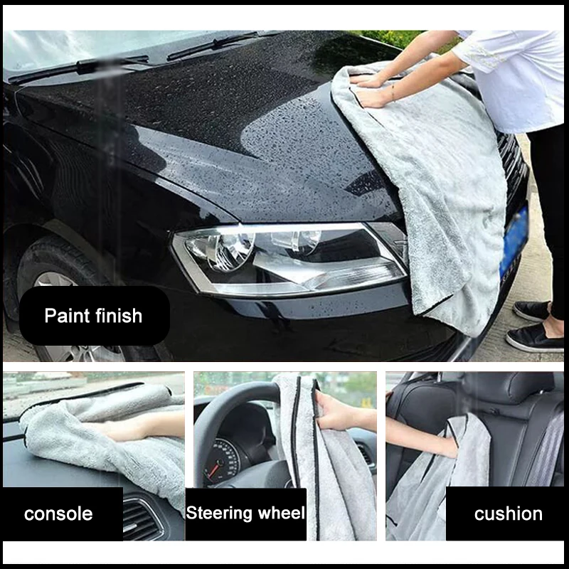 600GSM Microfiber Car Wash Towel Fast Drying Auto Cleaning Extra Soft Cloth High Water Absorption For Car Wash Accessorie