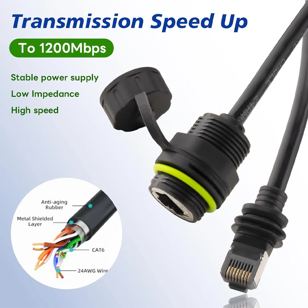 For Starlink Cable Gen 3/Mini, Starlink Ethernet Adapter Gen3/Mini IP68Waterproof,Starlink Cable Extension to RJ45 Coupler IP68
