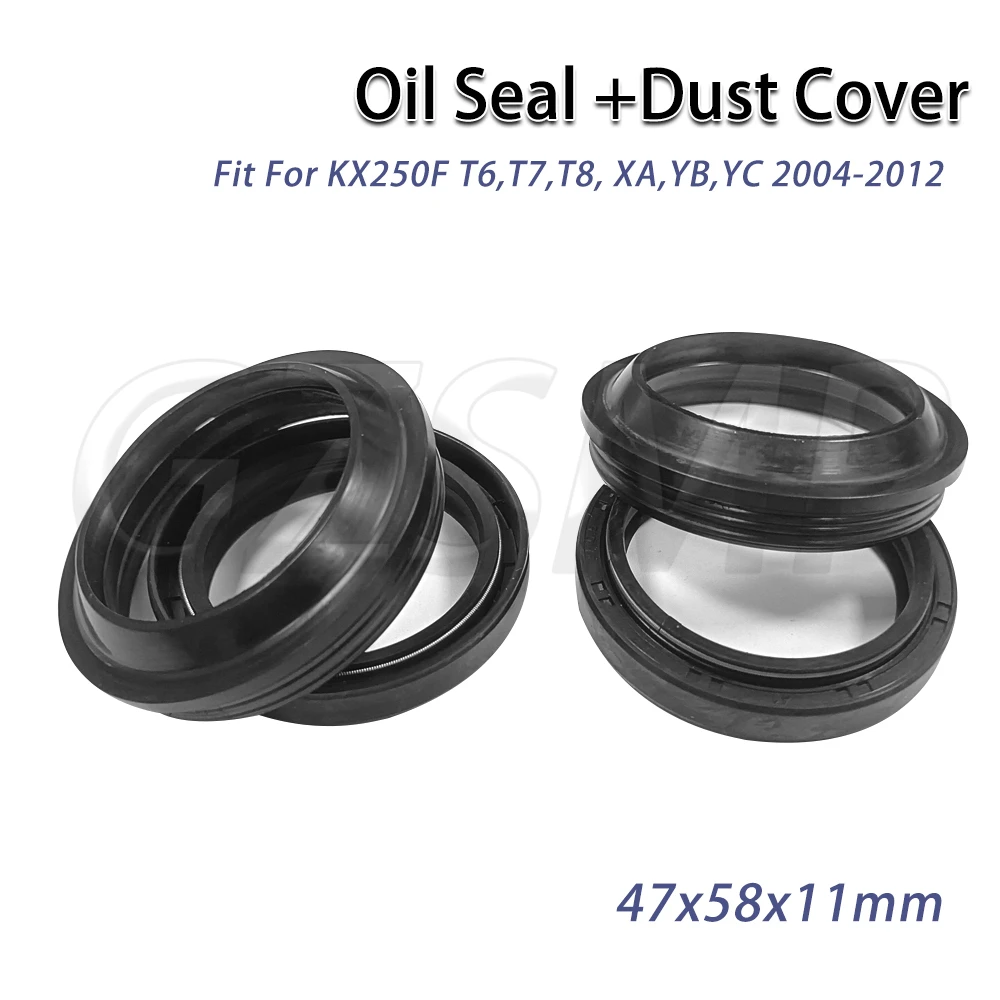 47x58x11mm Front Fork Oil Seal Dust Cover Fit for Kawasaki KX250 F KX250F KX 250F 2004-2012 2005 2006