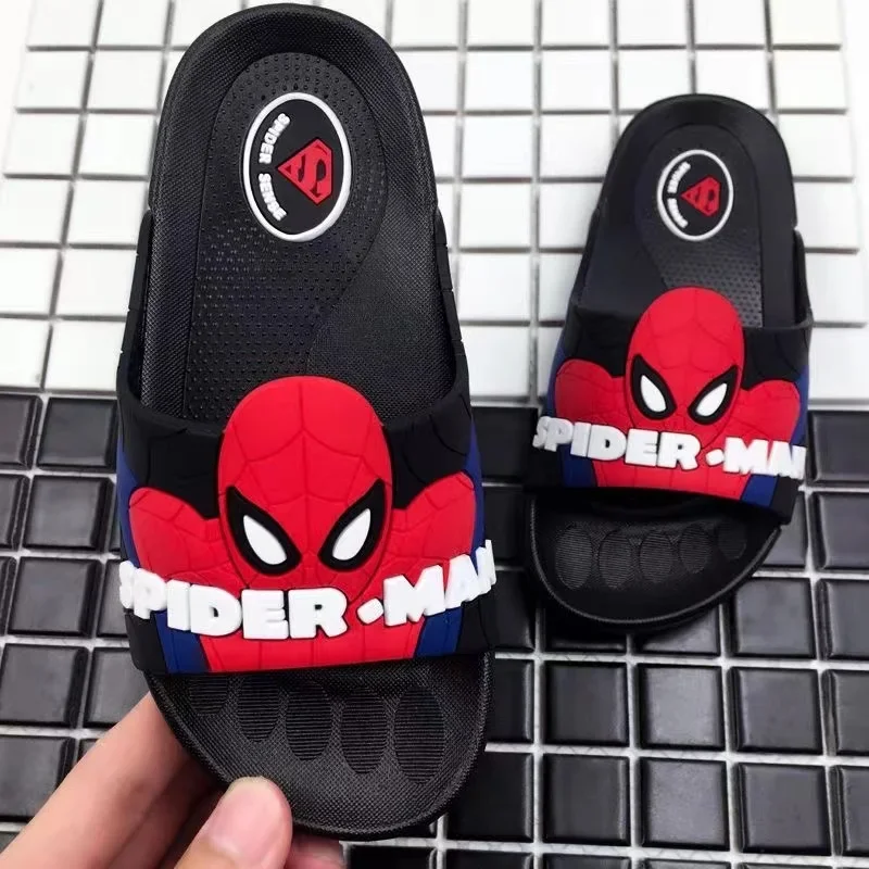 Bebê Meninas Verão Chinelos Dos Desenhos Animados Spiderman Criança Sandálias Chinelos Praia Crianças Meninos Sapatos Crianças Verão Flip Flops Indoor