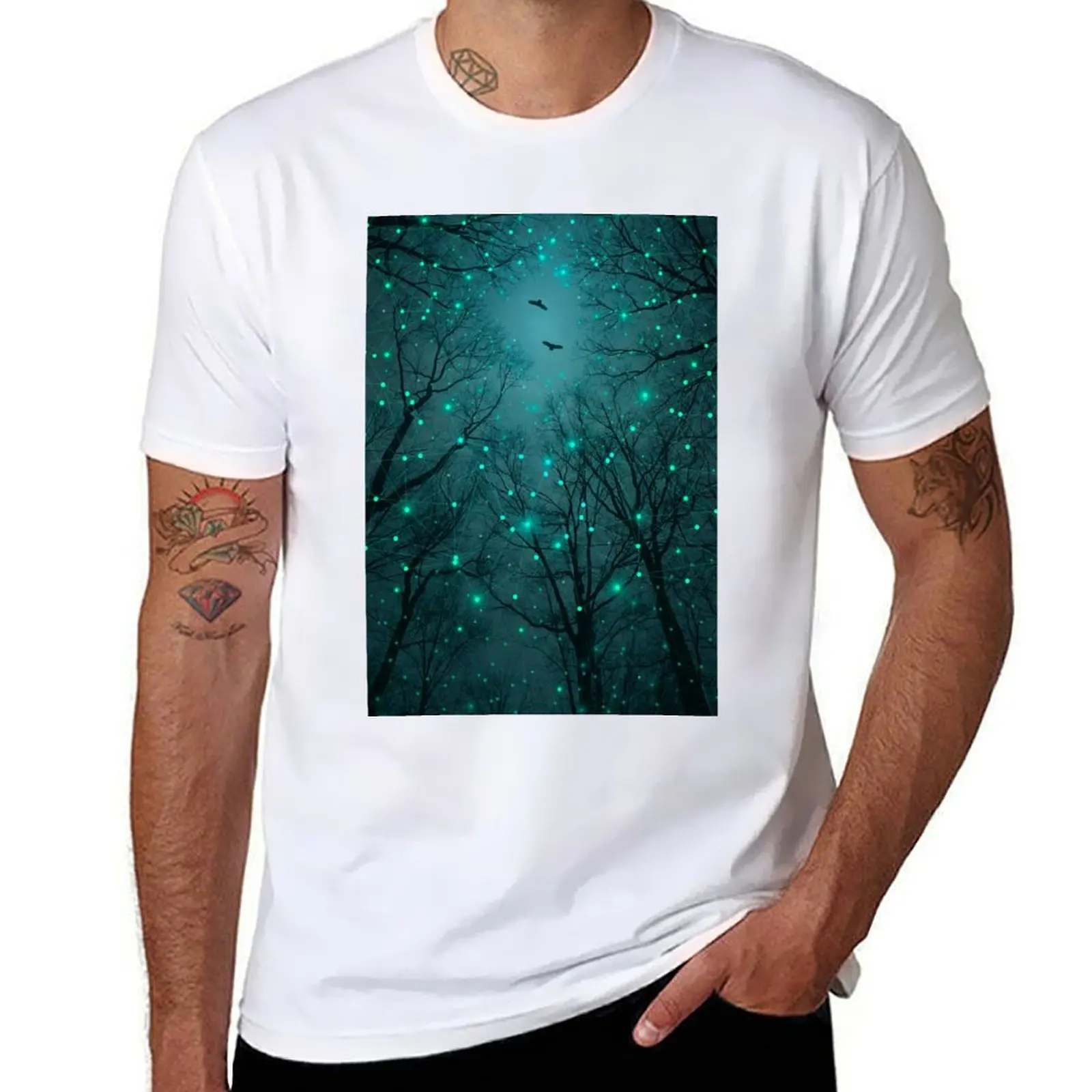 

Silently, One by One, the Stars Blossomed T-Shirt black cotton t-shirt plain for man package man t shirt luxury T-Shirt