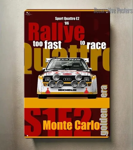 Y1,s1 e2 rallye sport Car Group B Metal Poster - Sign 20x30cm