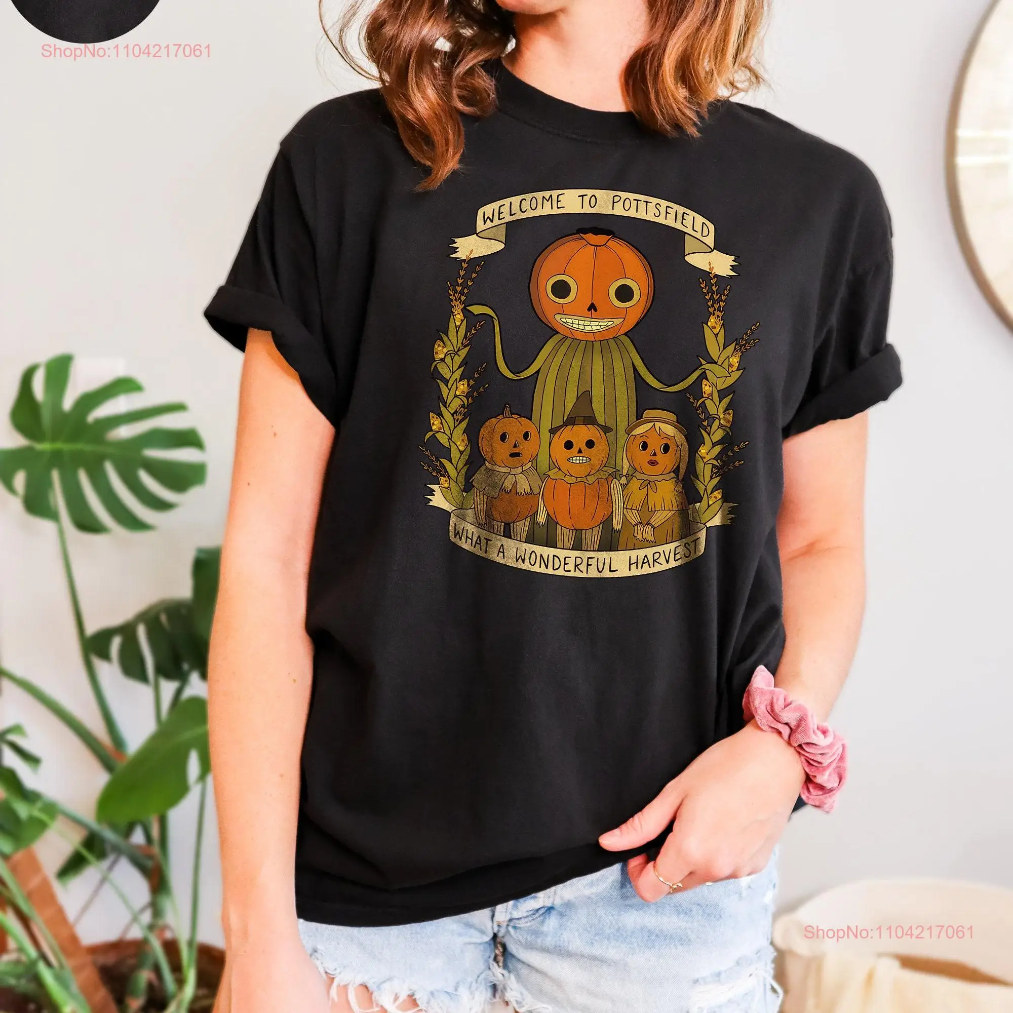 Pottsfield Harvest Festival T Shirt Comfort Colors Autumn Vegetables Fall Crewneck Goth Clothing Skeleton Pumpkin