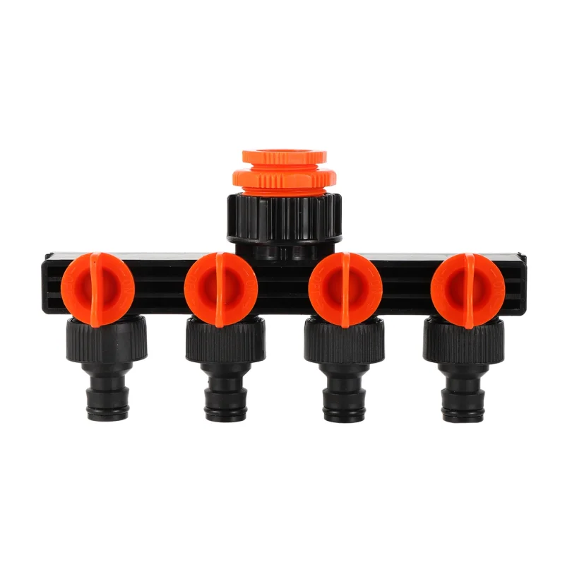 4-Way Independent Valve Hose Splitter DN16mm Inlet 1/2